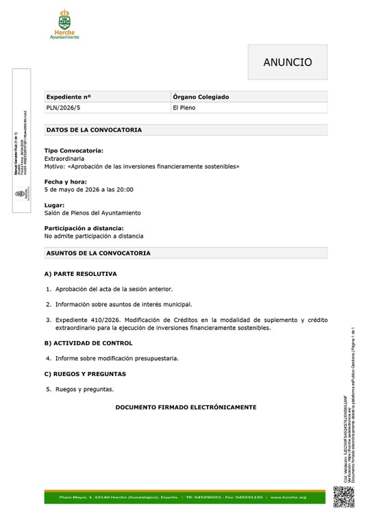 PLENO EXTRAORDINARIO