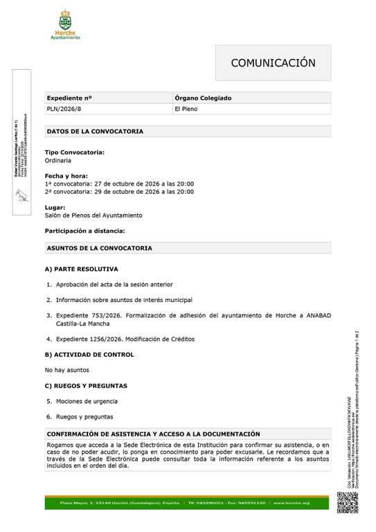 PLENO ORDINARIO