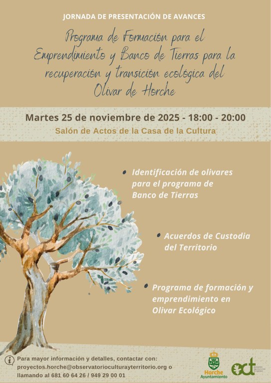 PRESENTACIÓN DE AVANCES DEL PROYECTO DE RECUPERACIÓN DEL OLIVAR DE HORCHE