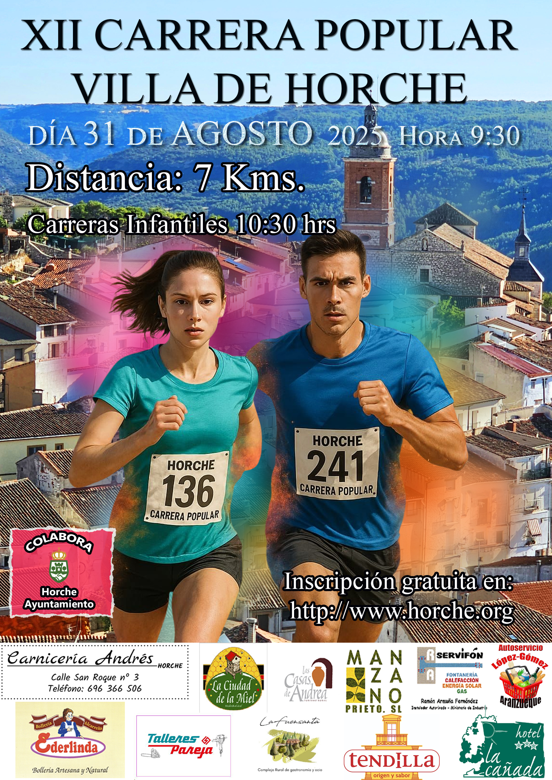 Las inscripciones para la XII Carrera Popular Villa de Horche, del 11 al 28 de agosto