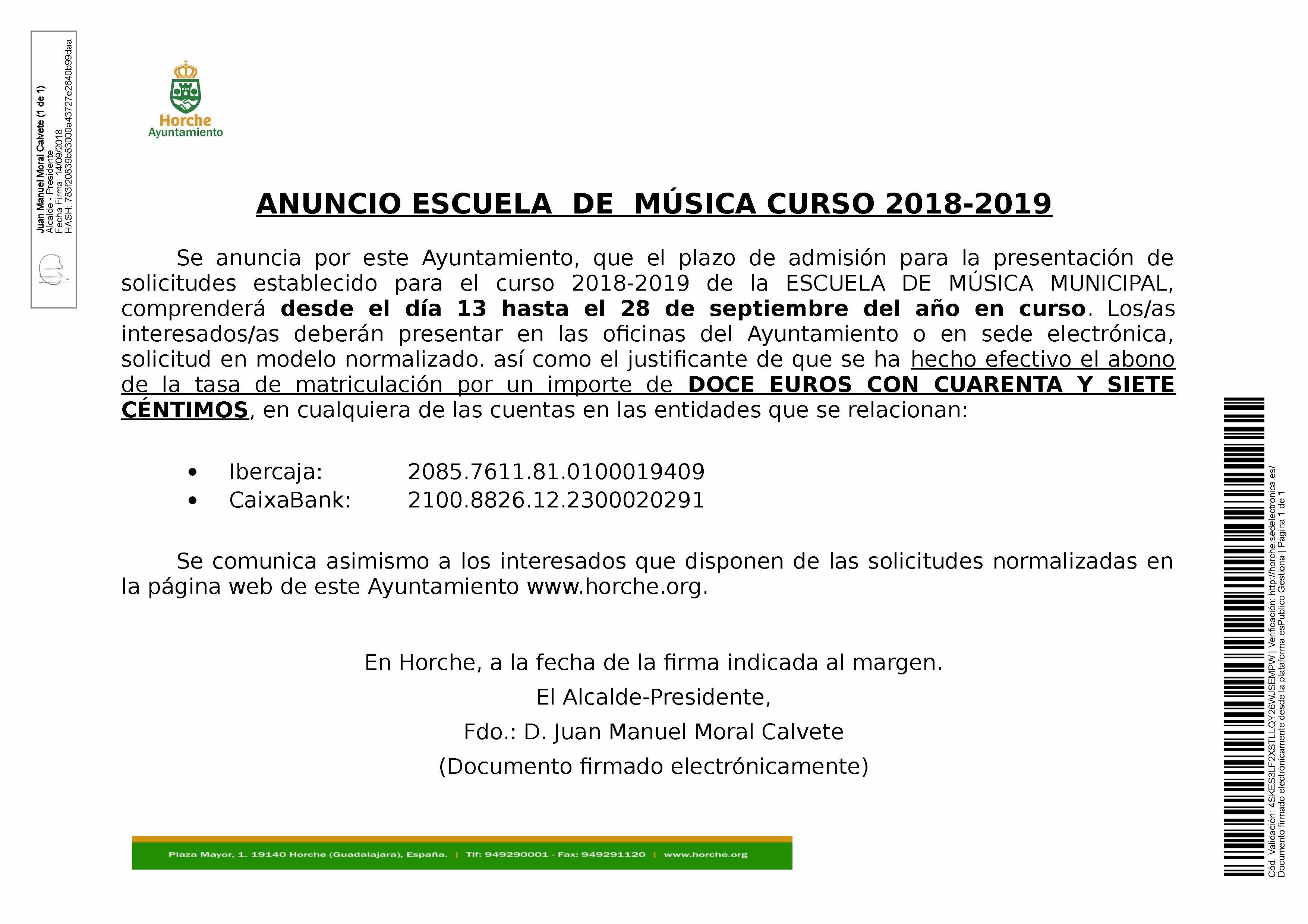 Anuncio Curso 2018 2019